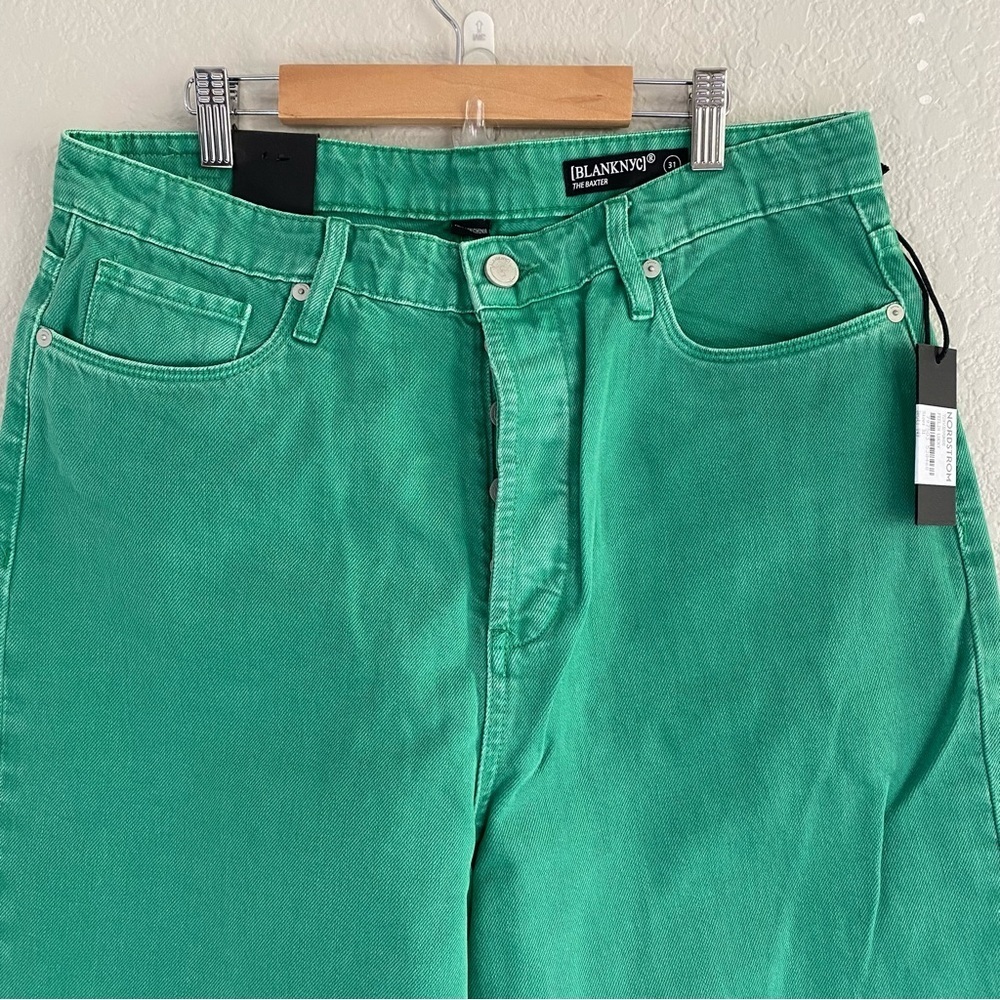 Blank NYC the Baxter Green Straight Leg raw Hem jeans - Picture 12 of 14